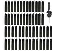 Liquor Pourers Dust Covers, 50 Pcs Black PVC Bottle Caps, Long Spout Protectors, Dust Prevention for Spirits, Oil, Vinegar, Fits Various Sizes, Ideal for Bars and Home Use