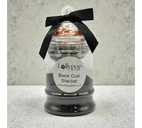 Liquorice Coal Sherbert In A Victorian Jar And x 3 Bonfire lollies 150g