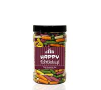 LIQUORICE COMFITS 1.5kg Small Sweet Jar - A Personalised Gift Jar Filled with Your Favourite Retro Sweets! (Happy Birthday)