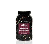 LIQUORICE Cream Rock 2.4kg Large Sweet Jar - A Personalised Gift Jar Filled with Your Favourite Retro Sweets! (Thank You to a Great Teacher)
