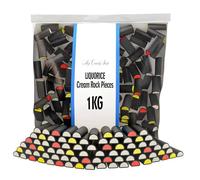 Liquorice Cream Rock Pieces 1kg - Bulk Retro Sweets, Traditional Liquorice Candy, Soft Boiled Sweets, Classic British Confectionery, Ideal for Gifts & Sweet Jars
