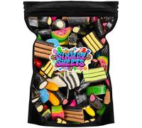 Liquorice Pick & Mix, Classic Black & Fruit Sweets, 500g/ 800g/ 1kg, Retro Candy Gift Bag Party Treat Bulk Pouch By Simway Sweets (1kg)
