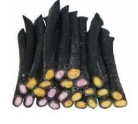 Liquorice sticks with a crystal centre - Giant Cherry, Blackcurrant, Sour & Classic Liquoriice Flavours - fly (40 x Sticks, Liquorice)