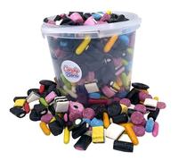 Liquorice Sweets Mix 2kg MEGA Bucket Jelly Spogs Liquorice Allsorts Cream Rock Comfits Pontefract Cakes Liquroice Wheels Retro Candy