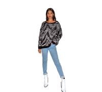 Liquorish Women's Abstract Grey Tones Jumper | Size: Medium Liquorish Grey M