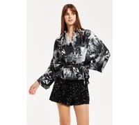 Liquorish Women's Abstract Print Shirt in Black | Size: 12 Liquorish Black 12