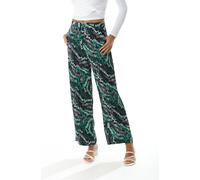 Liquorish Women's Abstract Print Trousers in Black | Size: 8 Liquorish Black 8