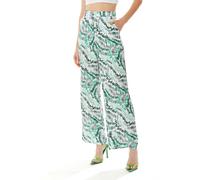 Liquorish Abstract Print Trousers In White White