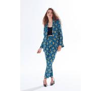 Liquorish Women's African Print Suit Blazer in Blue, Yellow & Navy | Size: Small Liquorish Multicolor S