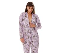 Liquorish Women's Animal Print Blazer in Lilac in Purple | Size: 10 Liquorish Purple 10