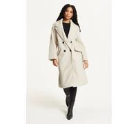 Liquorish Beige Double Breasted Coat Beige