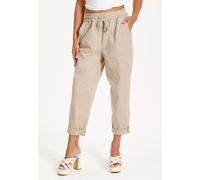 Liquorish Beige Relaxed Fit Tapered Trousers Beige One Size