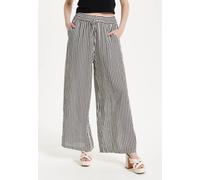 Liquorish Black And White Striped Wide Leg Trousers Multi