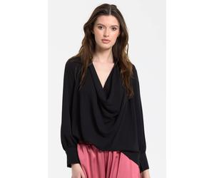 Liquorish Black Draped Cowl Neck Blouse Black 10