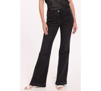 Liquorish Black High Waisted Flare Jeans Black