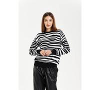 Liquorish Women's Black & White Zebra Jumper | Size: Large Liquorish Black L