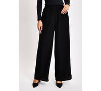 Liquorish Black Wide Leg Trousers Black