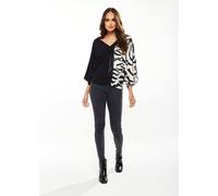 Liquorish Blouse With Zebra Print Pattern Multi 8