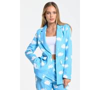 Liquorish Blue Cloud Print Tailored Blazer Blue 16