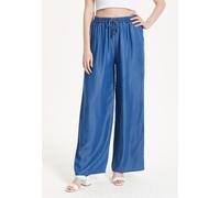 Liquorish Women's Blue Drawstring Wide Leg Trousers Liquorish Blue One Size