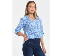 Liquorish Women's Blue Paisley Print Shirt | Size: 16 Liquorish Blue 16