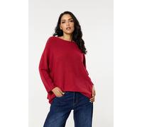 Liquorish Women's Burgundy Off-Shoulder Relaxed Knit Jumper Liquorish Burgundy One Size