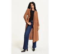 Liquorish Women's Camel Waterfall Duster Coat | Size: 10 Liquorish Camel 10
