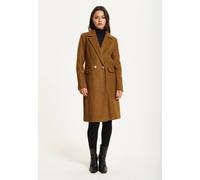 Liquorish Camel Wool Blend Double Breasted Coat Camel