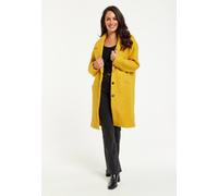 Liquorish Classic Mustard Yellow Bouclè Coat With Notched Lapels Yellow 10
