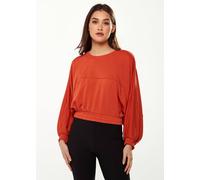 Liquorish Cropped Sweatshirt In Dark Orange Orange L