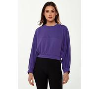 Liquorish Cropped Sweatshirt In Purple Purple S