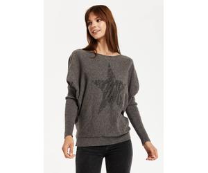 Liquorish Dark Grey Sparkly Zebra Star Jumper Grey
