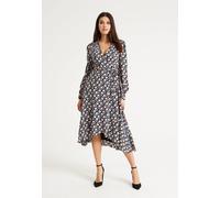Liquorish Women's Floral Foliage Print Midi Dress In Multicolour in Black | Size: 8 Liquorish Black 8