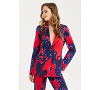 Liquorish Floral Print Red Blazer Red 6