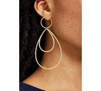 Liquorish Gold Double Teardrop Statement Earrings Gold One Size