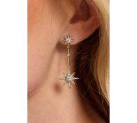 Liquorish Gold Star Drop Statement Earrings Gold