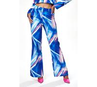 Liquorish Women's Graphic Print Suit Trouser In Blue | Size: 14 Liquorish Multicolor 14