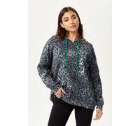 Liquorish Green Animal Print Hoodie In Grey Grey 8