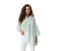 Liquorish Green Heart Print Shirt In White Multi 12
