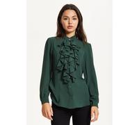 Liquorish Green Ruffle Front Blouse Green 14