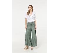 Liquorish Women's Green Smocked Wide Leg Trousers Liquorish Green One Size