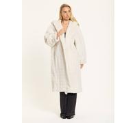 Liquorish Ivory Hooded Faux Fur Coat In White White