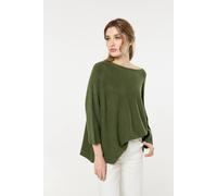 Liquorish Women's Khaki Off-Shoulder Relaxed Knit Jumper in Green Liquorish Green One Size