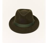 Liquorish Khaki Trilby Hat With Teardrop Crown Khaki