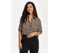 Liquorish Leopard Print Button-Up Shirt Multi