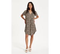 Liquorish Leopard Print V-Neck Shirt Dress Multi 14