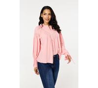 Liquorish Light Pink Lace Detail Shirt Pink