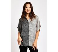 Liquorish Women's Monochrome Polka Dot Print Shirt With Short Sleeves | Size: 8 Liquorish Multicolor 8