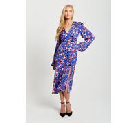 Liquorish Women's Multicolour Abstract Dot Print Midi Dress in Blue | Size: 16 Liquorish Blue 16
