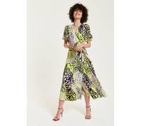 Liquorish Multicolour Abstract Print Midi Wrap Dress Multi